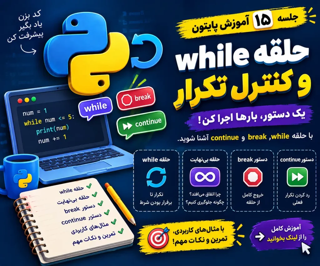 حلقه while در پایتون